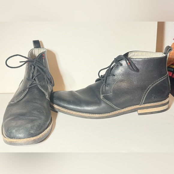 Original Penguin Black Leather Chukka Boots - Picture 1 of 10